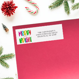 Adressetikett för Merry och Bright julretur Returadress Etikett
