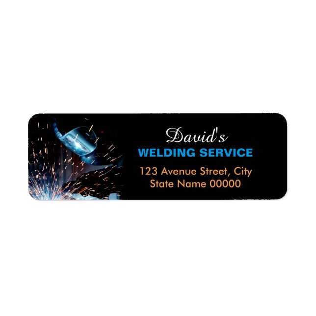 Adressetikett för metall Welding Fabrication Returadress Etikett (Framsidan)