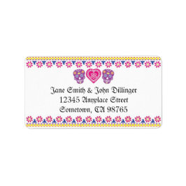 Adressetikett för mexikanska Döskallar Retur