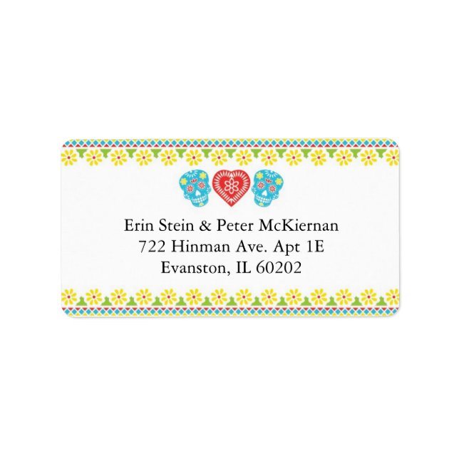 Adressetikett för mexikanska Döskallar Retur (Framsidan)