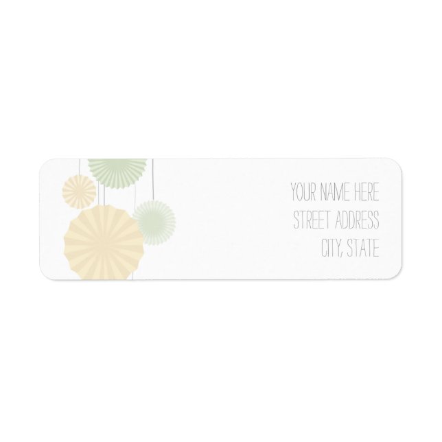 Adressetikett för Mint Rosettes Returadress Etikett (Framsidan)