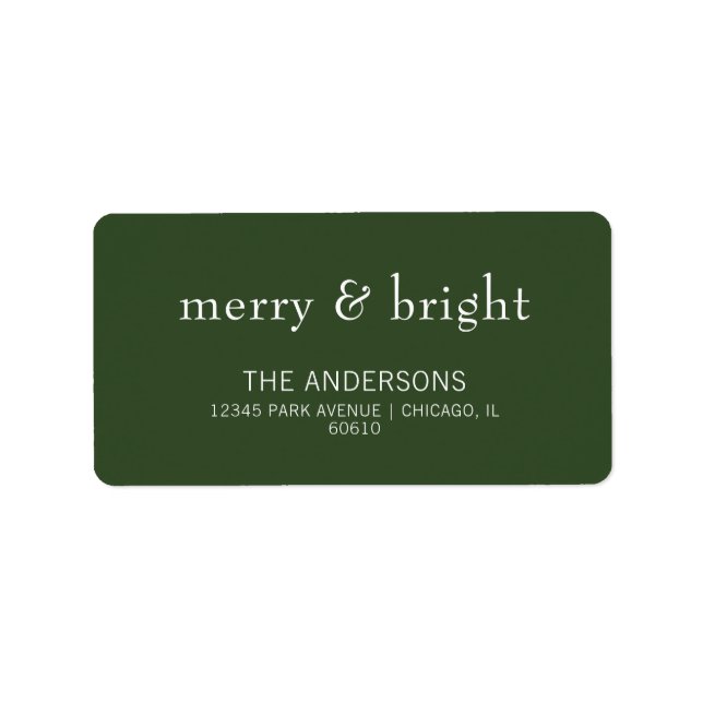 Adressetikett för Modern Merry & Bright Grönt Helg (Framsidan)