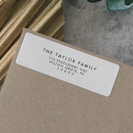 Adressetikett för Modern Script-familjretur Returadress Etikett
