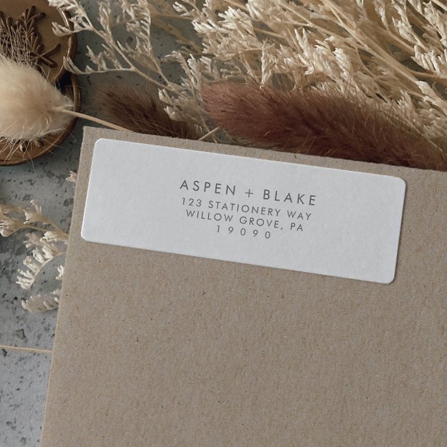 Adressetikett för Modern Silver-skriptreturadress Returadress Etikett (Skapare uppladdad)
