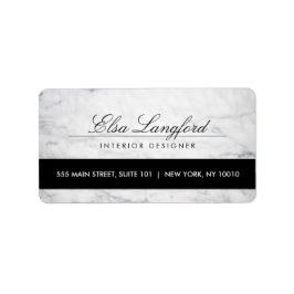 Adressetikett för Modern White Marble Luxury Desig