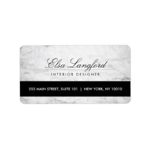 Adressetikett för Modern White Marble Luxury Desig