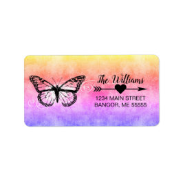 Adressetikett för Monarch Butterfly Rainbow