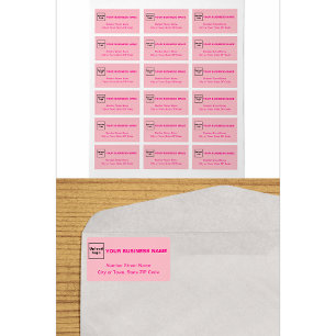 Adressetikett för Monokrome Rosa Färg