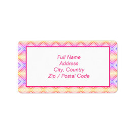 Adressetikett för mönstrad Rosa och Gult