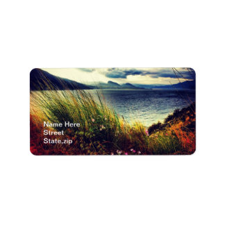 Adressetikett för Mörk blått moln i Grass Sjö