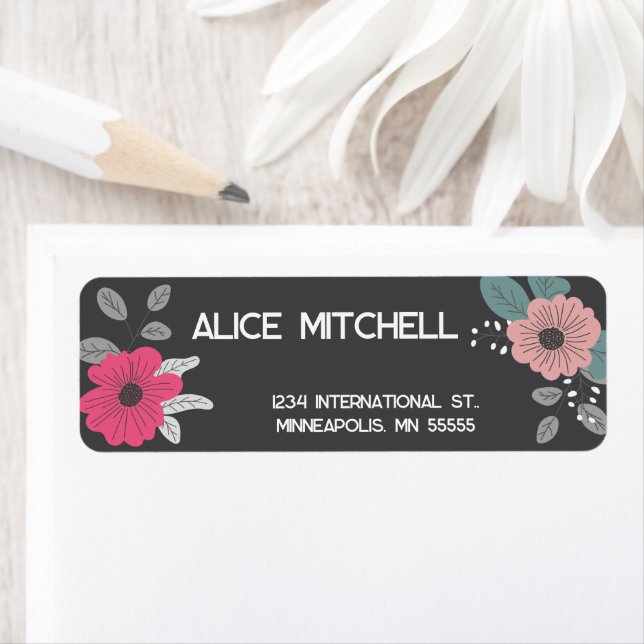 Adressetikett för mörkens nedre returadress etikett (Insitu)