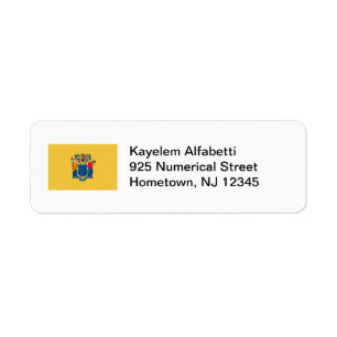 Adressetikett för New jersey Flagga Return Returadress Etikett