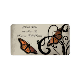 Adressetikett för Onyx Butterfly Swirl