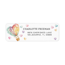 Adressetikett för Pastel Hearts Baby Shower Returadress Etikett