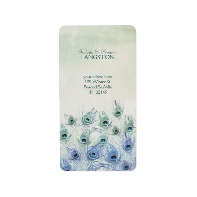 Adressetikett för peacock Sea Fantasy (Framsidan)