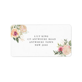 Adressetikett för peony och Gulfblooms