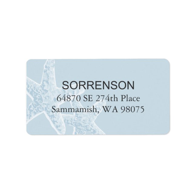 Adressetikett för retur för stjärnfisk (Framsidan)