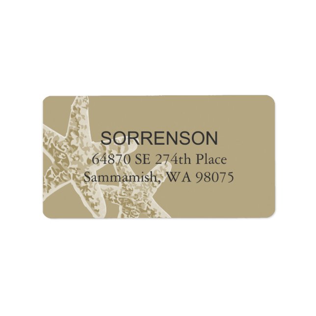 Adressetikett för retur för stjärnfisk (Framsidan)