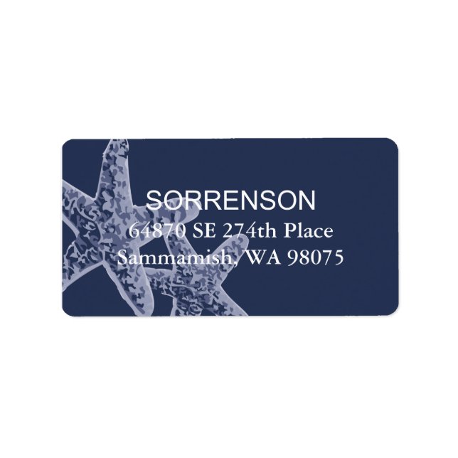 Adressetikett för retur för stjärnfisk (Framsidan)