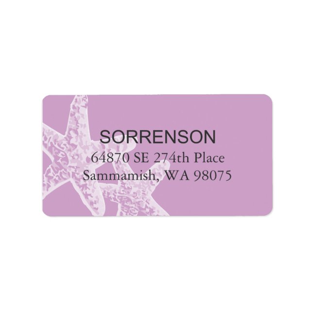 Adressetikett för retur för stjärnfisk (Framsidan)