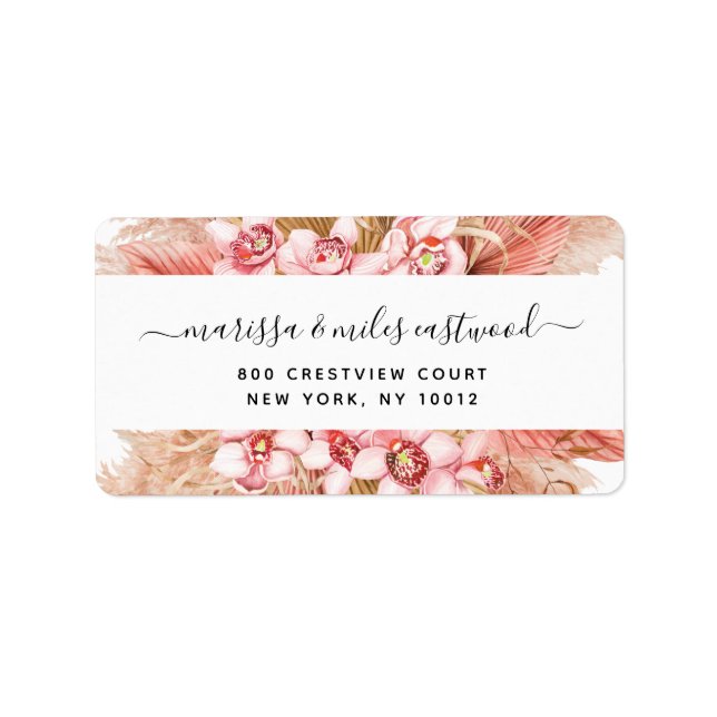 Adressetikett för returadress för Blommigt för skr (Framsidan)