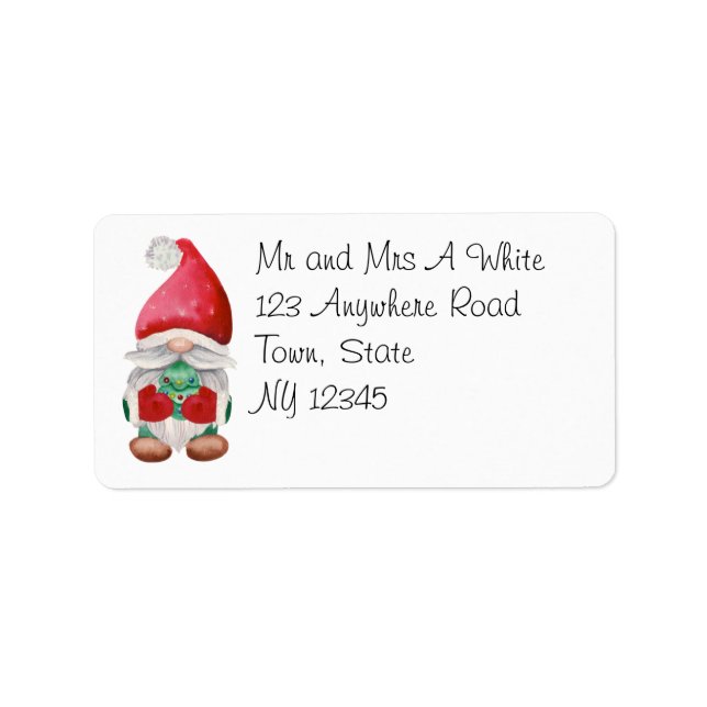 Adressetikett för returadress för Cute-jultomten (Framsidan)
