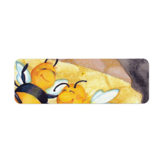 Adressetikett för returadress för honungsbin etikett