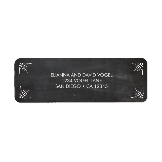 Adressetikett för returadress för kalktavla etikett (Framsidan)