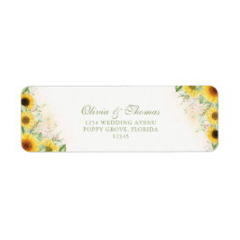 Adressetikett för returadress för Rustic Solros De Etikett