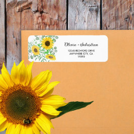 Adressetikett för returadress för solblommor i vat etikett