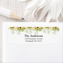 Adressetikett för returadress för solros returadress etikett