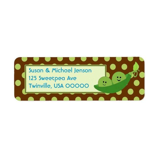 Adressetikett för returadress för Twin Boys Returadress Etikett (Framsidan)