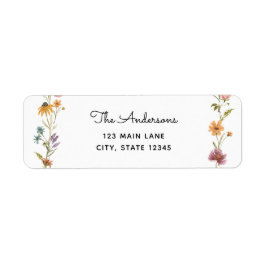 Adressetikett för returadress för Wildblomma Returadress Etikett