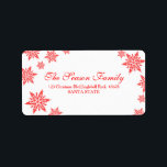 adressetikett för röd snöflingskartong<br><div class="desc">Efter allt arbete och stressa, säg att du har ett ny adress! Det finns inget bättre (och enklare!) sätt att sprida nyheterna än att lägga till den här etiketten till julposten. Det finns många olika kort tillgängliga, så plocka den utformning och formulering du vill ha. Bläddra i butiken eller sök...</div>