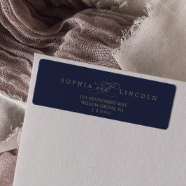 Adressetikett för Romantisk flotta Calligraphy Ret Returadress Etikett