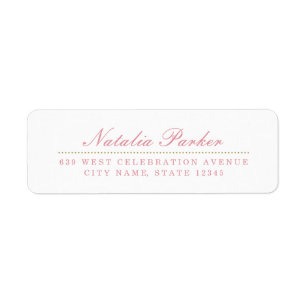  adressetikett för Rosa och Guld Returadress Etikett