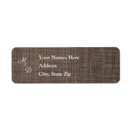 Adressetikett för Rustic Brown Background Bröllop Returadress Etikett
