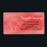 Adressetikett för säsongens hälsningar snöflake-He Fraktsedel<br><div class="desc">Lägg till en speciell detalj i helgdag! Det finns många olika kort tillgängliga,  så plocka den utformning och formulering du vill ha. Bläddra i butiken eller sök efter "portosabbianatalelabel".</div>