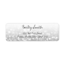 Adressetikett för silver Glitter
