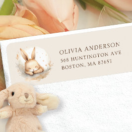 Adressetikett för Slumber Bunny Baby Shower Returadress Etikett