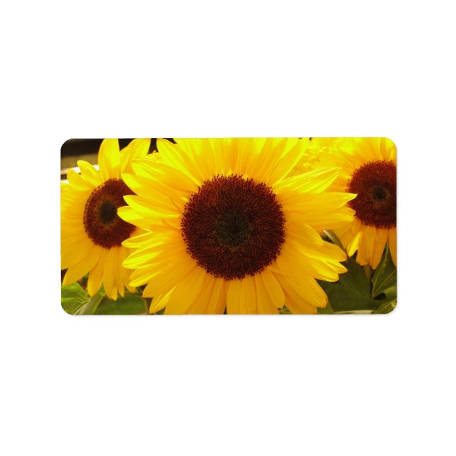 Adressetikett för solblommor (Framsidan)
