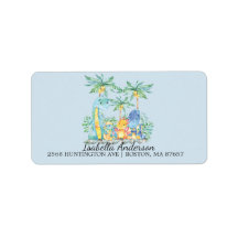 Adressetikett för spädbarnshögtalare för Cute Dino