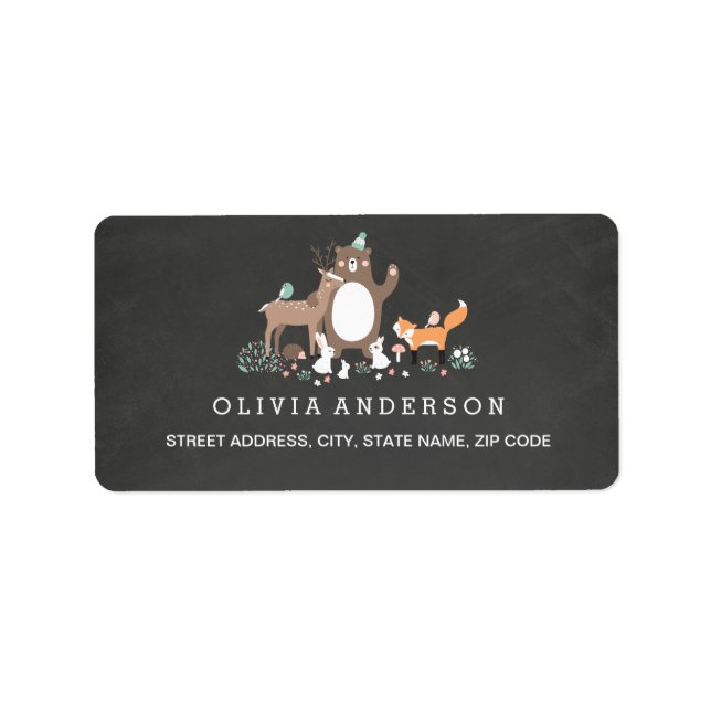 Adressetikett för spädbarnshögtalare för Cute Wood (Framsidan)