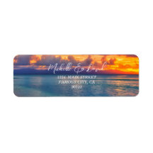 Adressetikett för Sunset Beach String Ljus