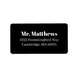 Adressetikett för svart Bröllop-återvändning för k