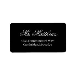 Adressetikett för svart Bröllop-återvändning för k