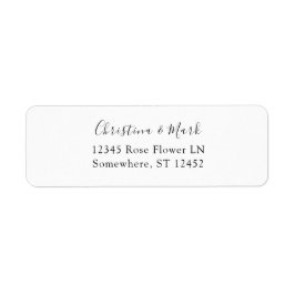 Adressetikett för svartvitt returadress etikett