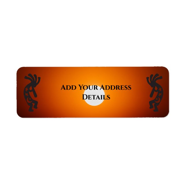 Adressetikett för sydvästra Sol Kokopelli Returadress Etikett (Framsidan)