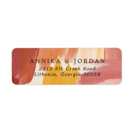 Adressetikett för Terracotta Sunrise Bröllop Returadress Etikett