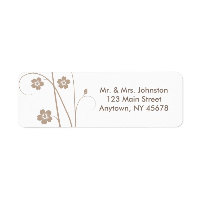 Adressetikett för trådlös blooms returadress etikett (Framsidan)